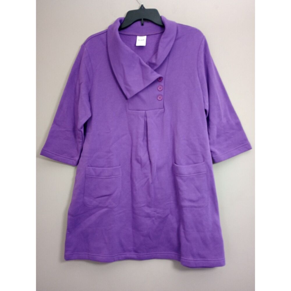 Blair Purple 3/4 Sleeve Tunic Dress Size Large